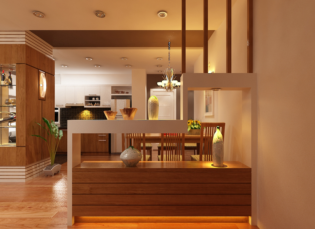 Thiết kế nội thất theo phong cách tối giản với đồ nội thất cũng được tinh gọn đi nhiều, không gian phòng bếp chỉ sử dụng các vật liệu cơ bản