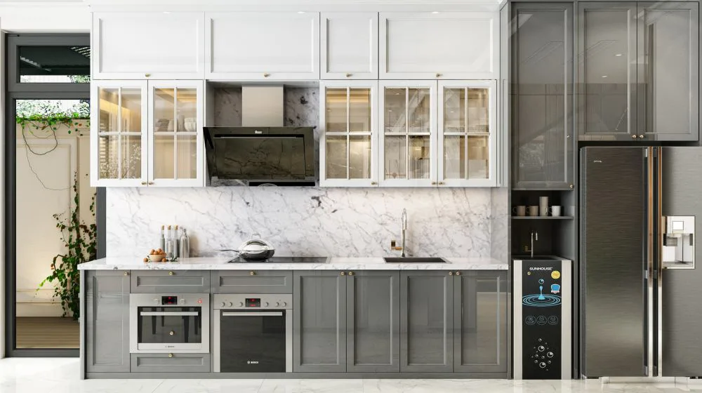 Phòng bếp được thiết kế đơn gian những vẫn toát lên nét vẻ sang trọng