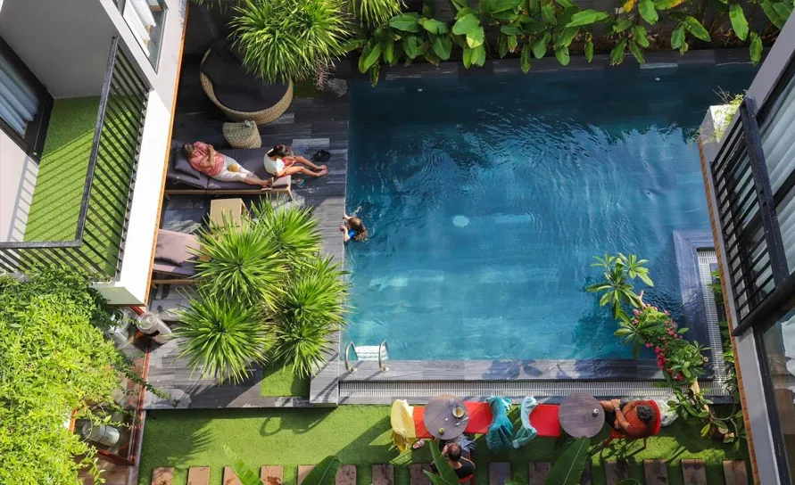 Thi công thiết kế nội thất khách sạn với không gian xanh | Vietanhkhoa