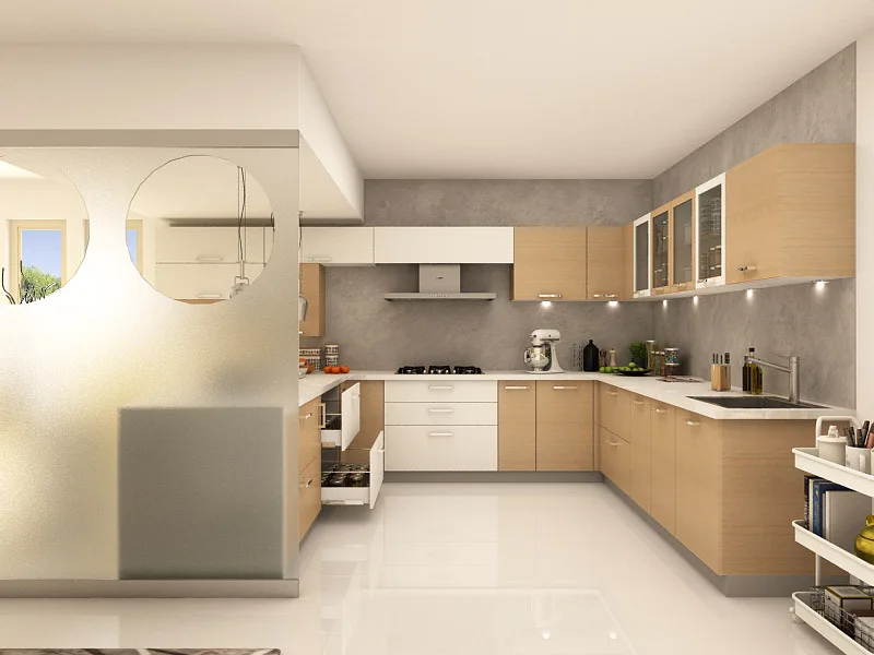 Thiết kế tủ bếp thông minh hình chữ U nhà phố chung cư