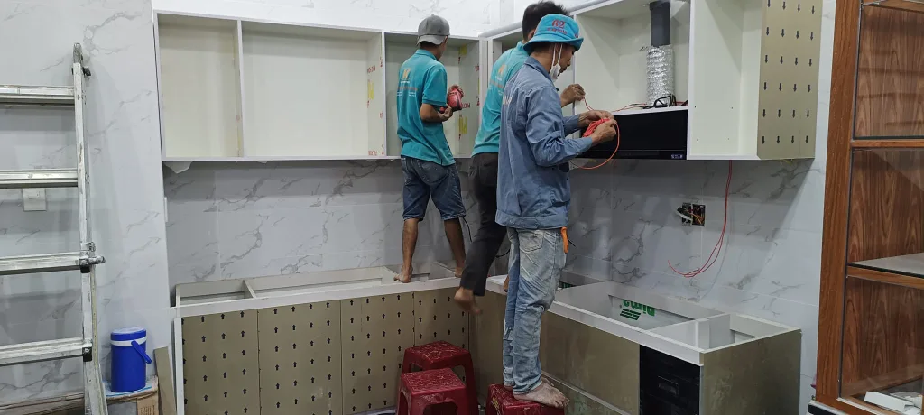 Việt Anh Khoa đơn vị thi công thiết kế phòng bếp diện tích 16m2 uy tín chuyên nghiệp