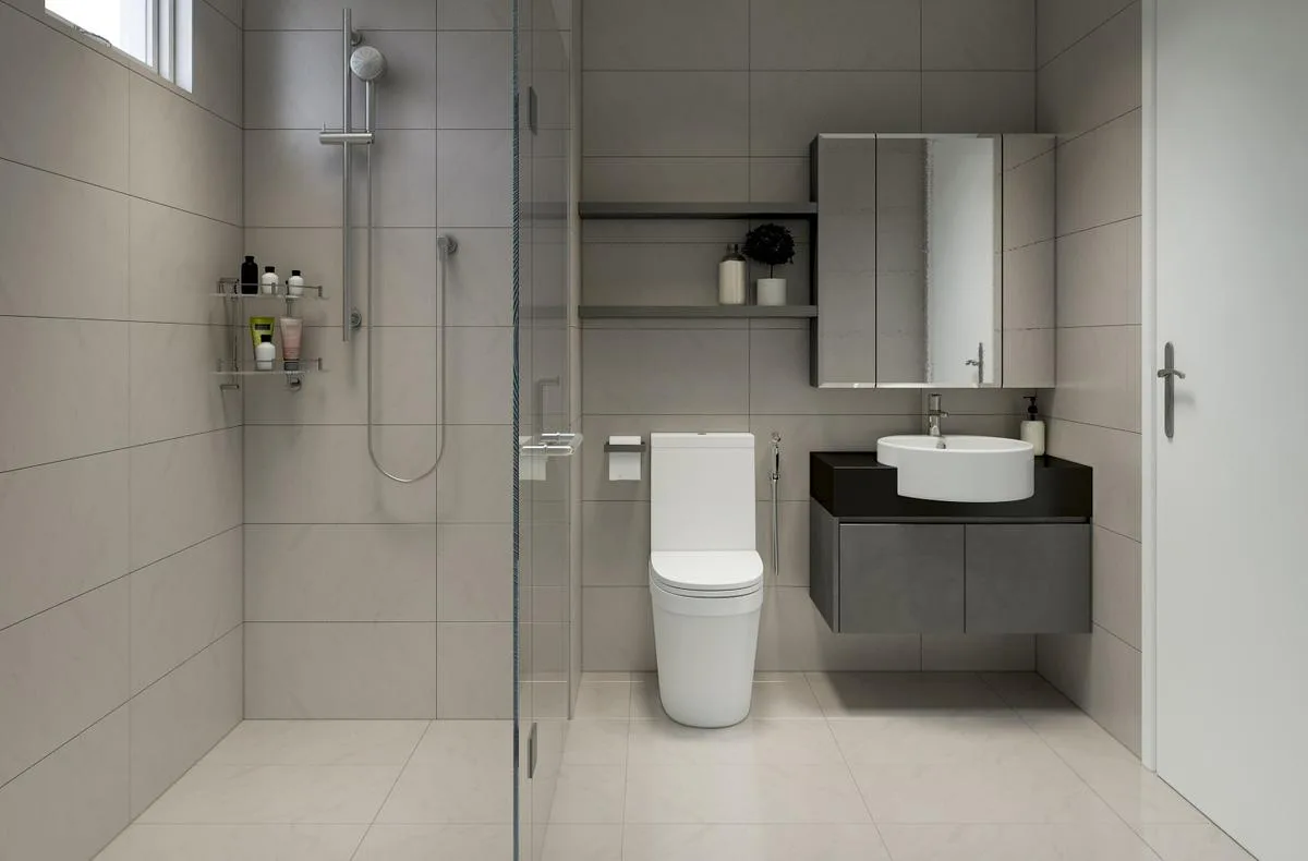 Thiết kế phòng tắm chung cư tối giản